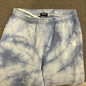Playboy - Blue Tie Dye Cuff Leg Sweatpants - Size S